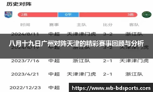 八月十九日广州对阵天津的精彩赛事回顾与分析